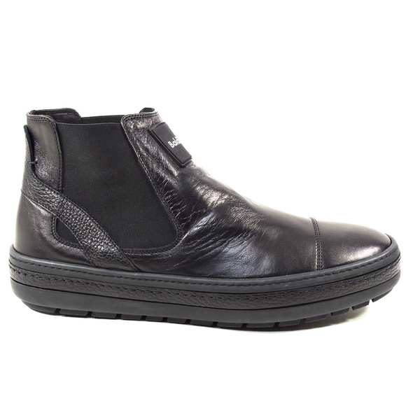 BALDININI ?? MEN\'S BLACK SOFT LEATHER COMFORT CHELSEA FLAT BOOTIE